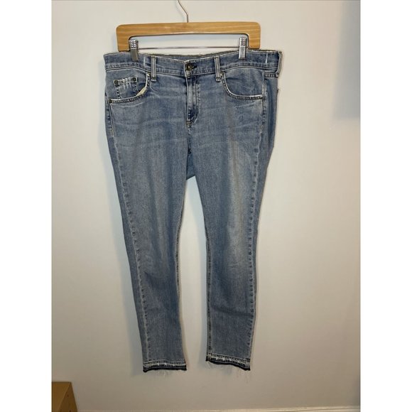Rag & Bone Women’s Straight Leg Medium Wash Jeans Raw Hem Size 30 - Picture 8 of 9